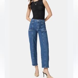 Paige NWTs Alexis Cargo High Rise Barrel Leg Jeans size 33